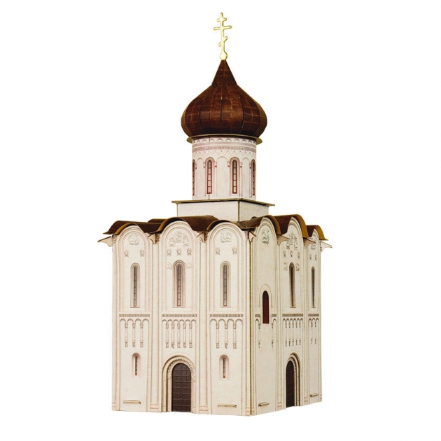 Сборная модель из картона церковь покрова на нерли россия 1:87 Умная Бумага 315