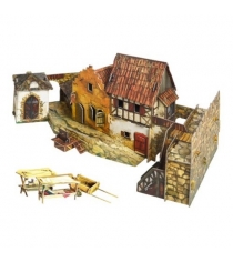Сборная модель из картона средневековый город городская площадь рынок Умная Бумага 375