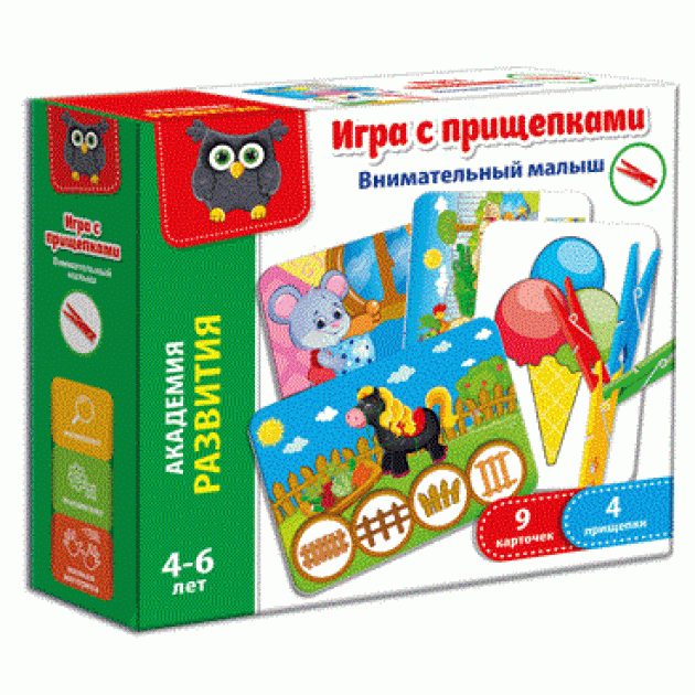 Игра с прищепками внимательный малыш Vladi Toys VT5303-04