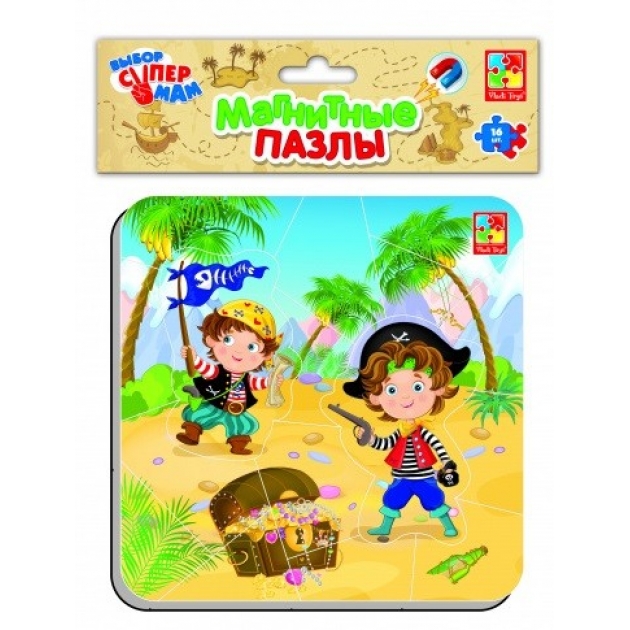 Магнитные пазлы пираты 16 деталей Vladi Toys VT3204-09