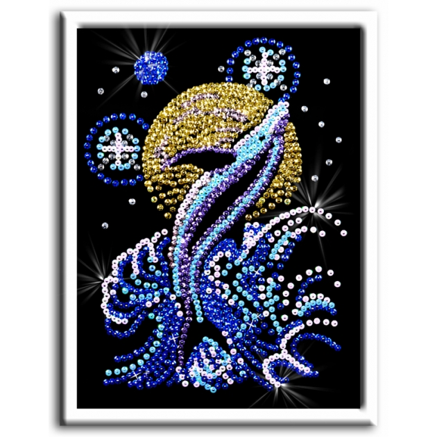 Мозаика из пайеток лунный дельфин Волшебная мастерская 018вм