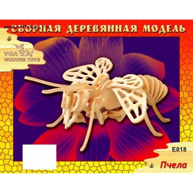 Сборная деревянная модель пчела малая Wooden Toys E018