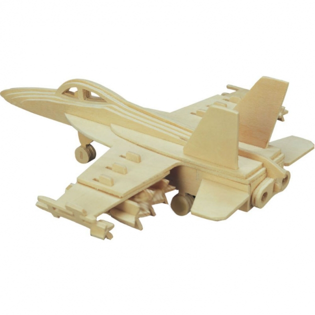 Сборная деревянная модель бомбардировщик f18 хорнет Wooden Toys P104