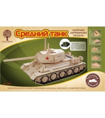 Модель деревянная сборная средний танк Wooden Toys P175...