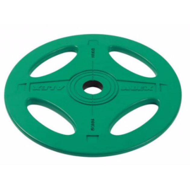 Олимпийский обрезиненный диск 10 кг зеленый