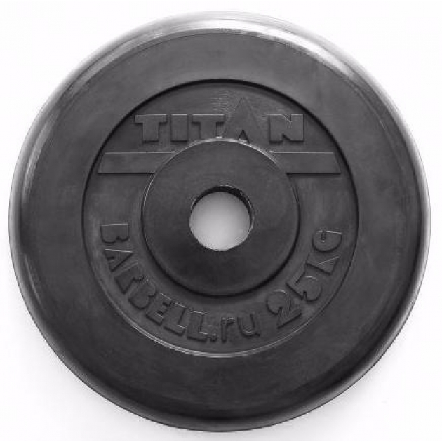 Обрезиненный диск Titan d 51 мм черный 25 кг