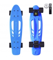 Скейтборд Y scoo skateboard fishbone с ручкой 22 винил 56 6х15 с сумкой blue bla...