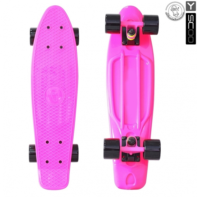 Скейтборд Y-scoo fishskateboard 22 винил 56 6х15 pink/black 401 p 5920