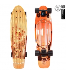 Скейтборд Y scoo big fishskateboard metallic 27 винил 68 6х19 с сумкой orange bl...