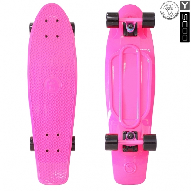 Скейтборд Y-scoo big fishskateboard 27 винил 68 6х19 pink/black 402 p 5926