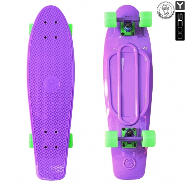 Скейтборд Y-scoo big fishskateboard 27 винил 68 6х19 purple/green 402 pr 5927