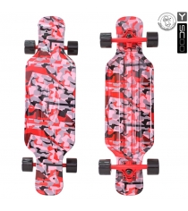 Скейтборд Y scoo longboard shark tir 31 пластик 79х22 с сумкой chaos red black 5...