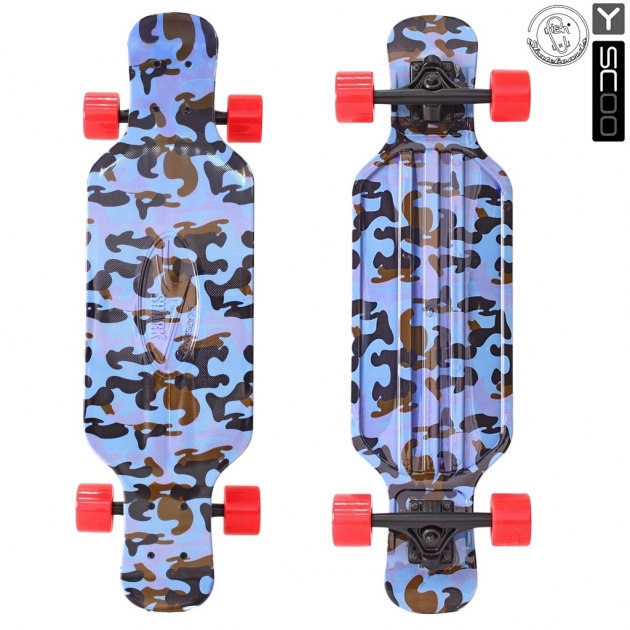 Скейтборд Y scoo longboard shark tir 31 пластик 79х22 с сумкой blue army blue red 5936
