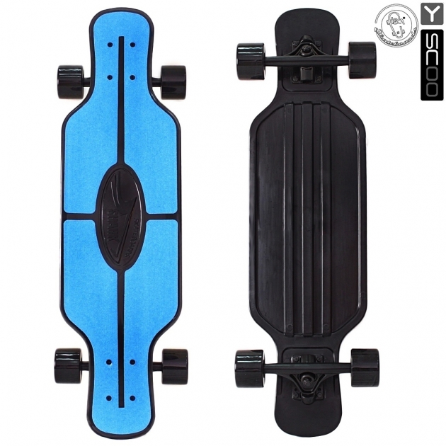 Скейтборд Y scoo longboard shark tir 31 пластик 79х22 с сумкой blue black 5938