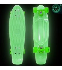 Скейтборд Y-scoo big fishskateboard glow 27 винил 68 6х19 green/green 402e g 5941
