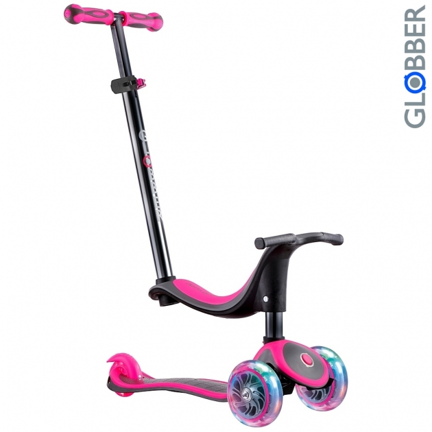 Самокат Y-scoo globber evo 4 in1 titanium neon pink 462 132 6488