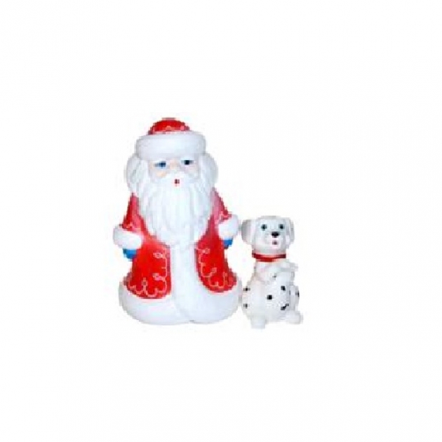 Набор резиновых игрушек дед мороз и собачка далматинец ПКФ Игрушки СИ-840
