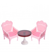 Мебель для куклы кресла со столиком розовая Огонек 1394