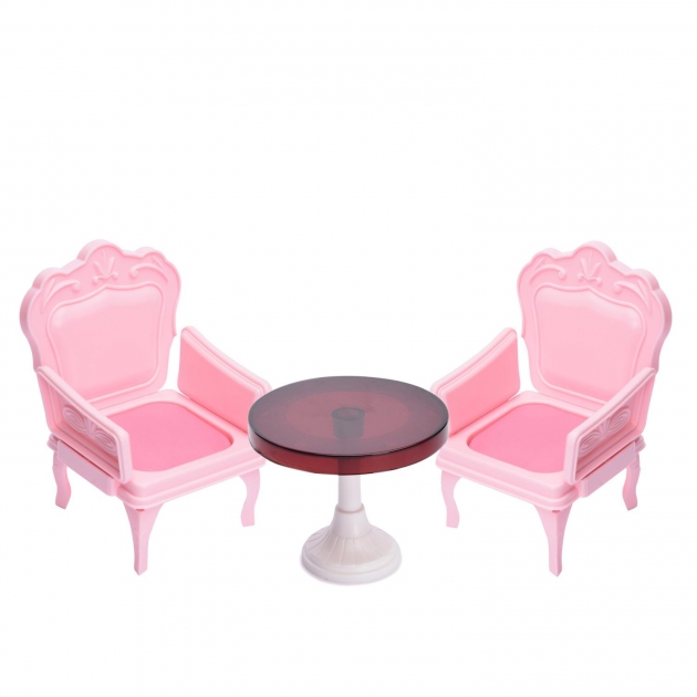 Мебель для куклы кресла со столиком розовая Огонек 1394