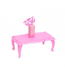 Мебель для куклы журнальный столик с цветами розовая Огонек 1395