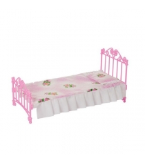 Кукольная кроватка с постельным бельем розовая Огонек 1427...