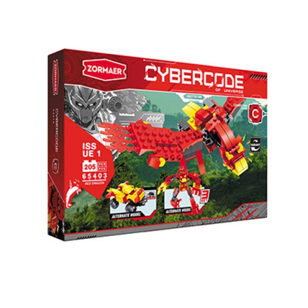 Конструктор cybercode red dragon 205 деталей Zormaer 65403