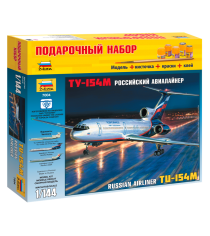 Подарочный набор с моделью для сборки самолет ту 154м 1:144 Звезда 7004П